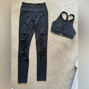 Black PINK Leggings and Sports Bra Set (Leggings size XS, Sports Bra size S)
